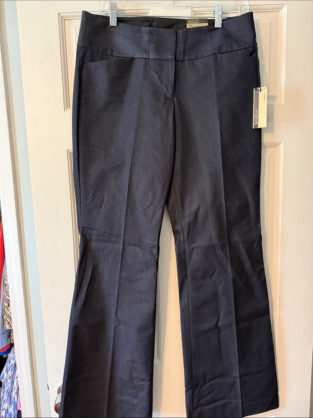 Express Navy Boot-Cut Dress Pants